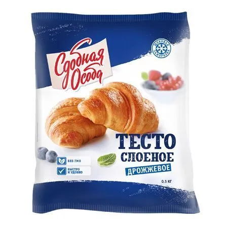 Тесто слоеное дрожжевое, "Сдобная Особа", 500г