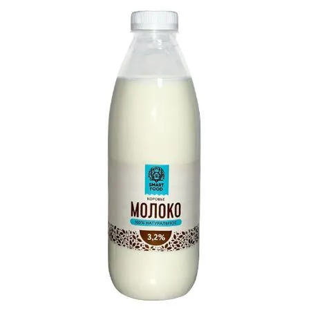 Молоко Smart Food 3,2% пастеризованное 930 мл