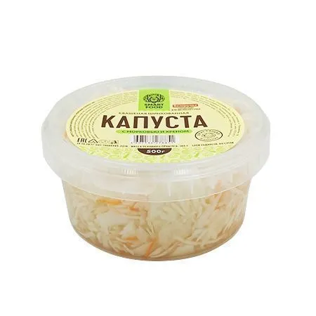 Капуста квашеная, "Smart food", с морковью, хреном, 500г