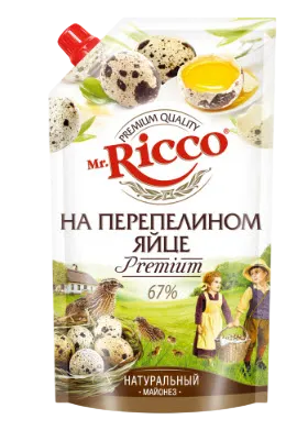 Майонез "Mr.Ricco", с перепелиным яйцом, 67%, 400мл