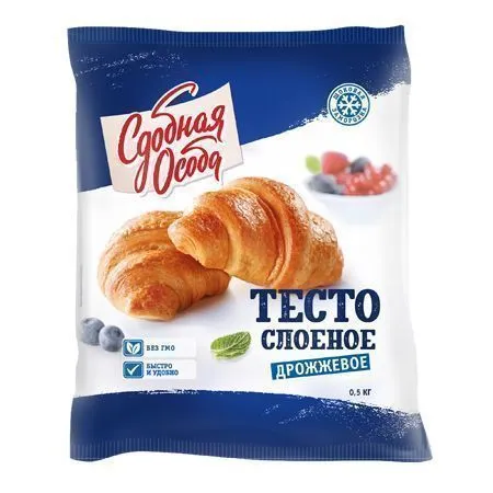 Тесто слоеное дрожжевое, "Сдобная Особа", 500г