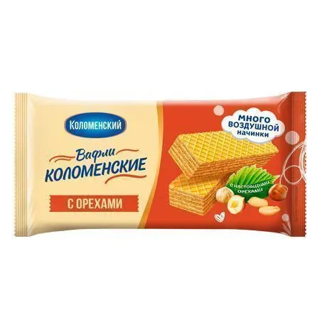 Вафли, "Коломенские", с орехами, 200г