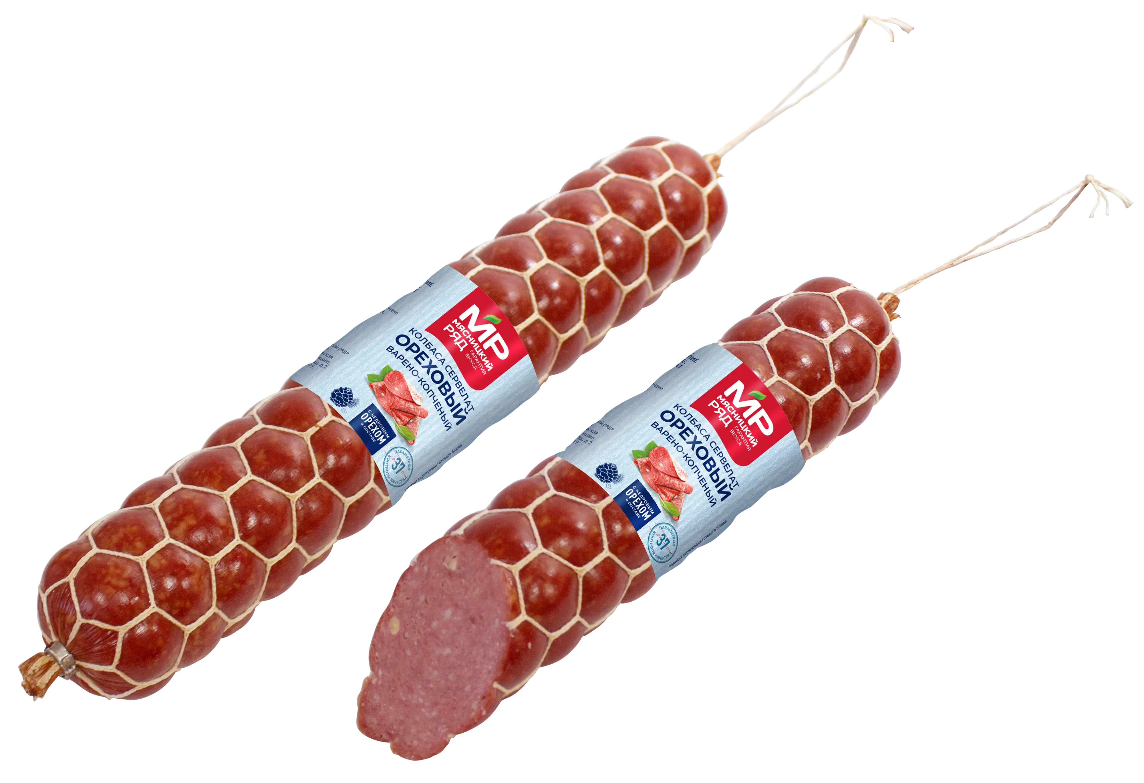 Колбаса варено-копченая сервелат "Ореховый"