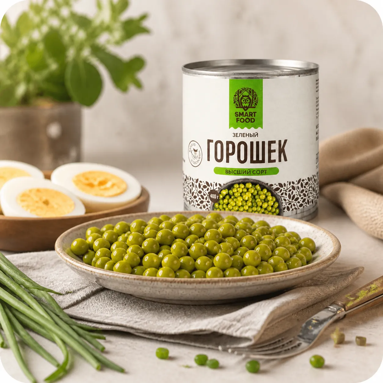 Горошек зеленый, "Smart food", 400г