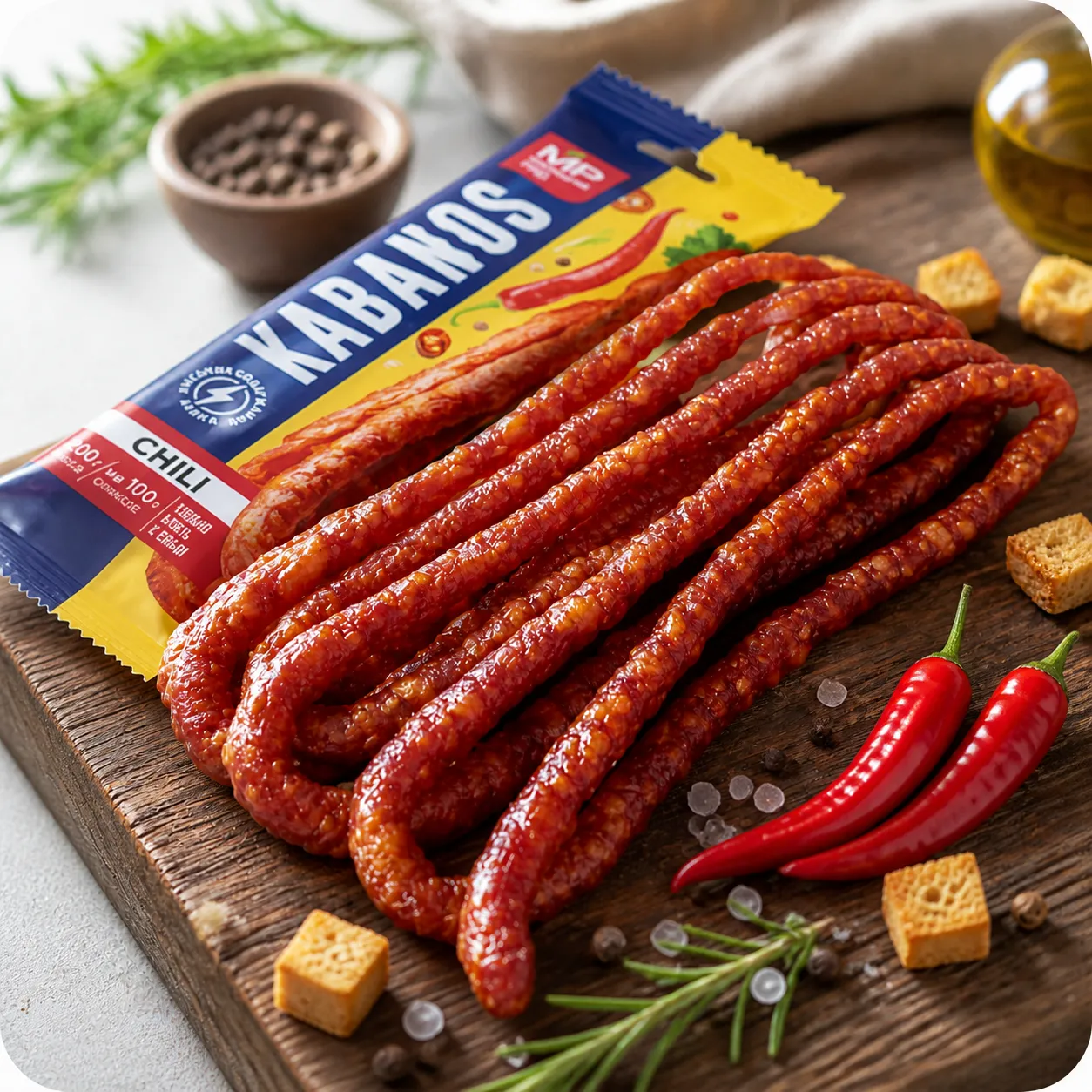 Колбаски сырокопченые KABANOS CHILI, 60г