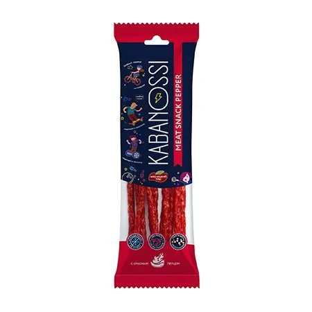 Колбаски сырокопченые Кабаносси Meat Snack Pepper, 60г