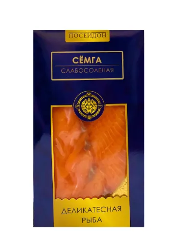 Семга, ломтики, "Посейдон", слабосоленая, в/у, 100г