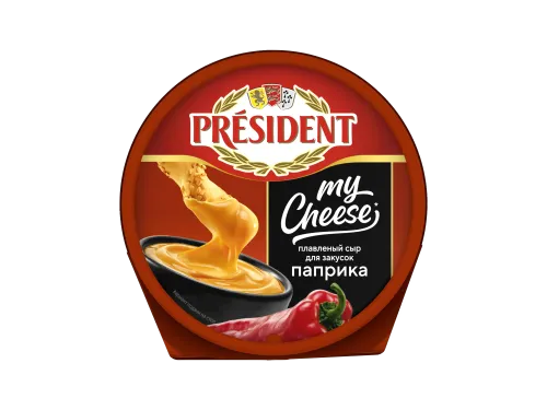 Сыр плавленный "My Cheese", "President", паприка, 53%, 125г