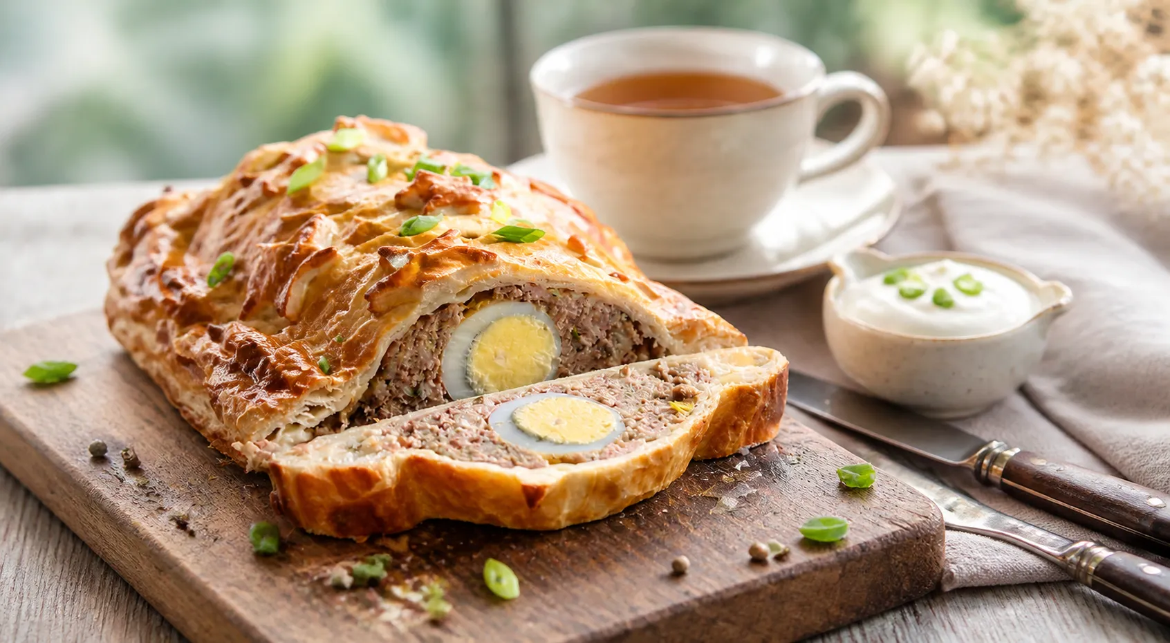 Пирог с фаршем и яйцом