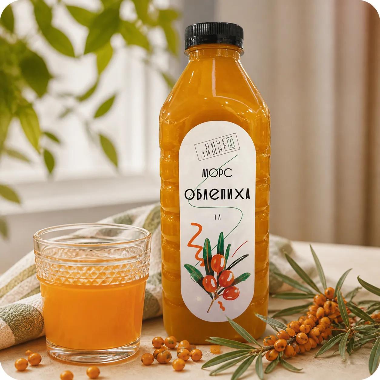 Морс, "Smart food", облепиховый, 1л, бут. ПЭТ