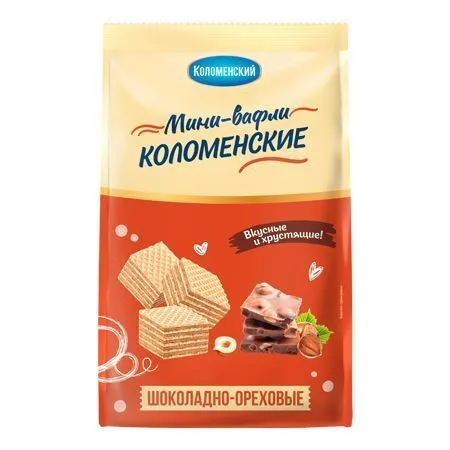 Мини-вафли "Коломенские", шоколадно-ореховые, 200г