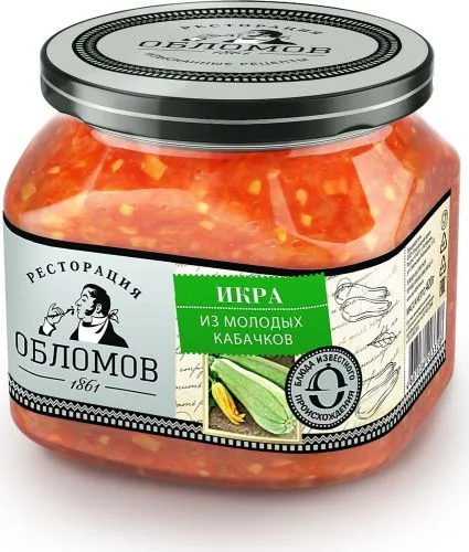 Икра из молодых кабачков, "Ресторация Обломов", 420г
