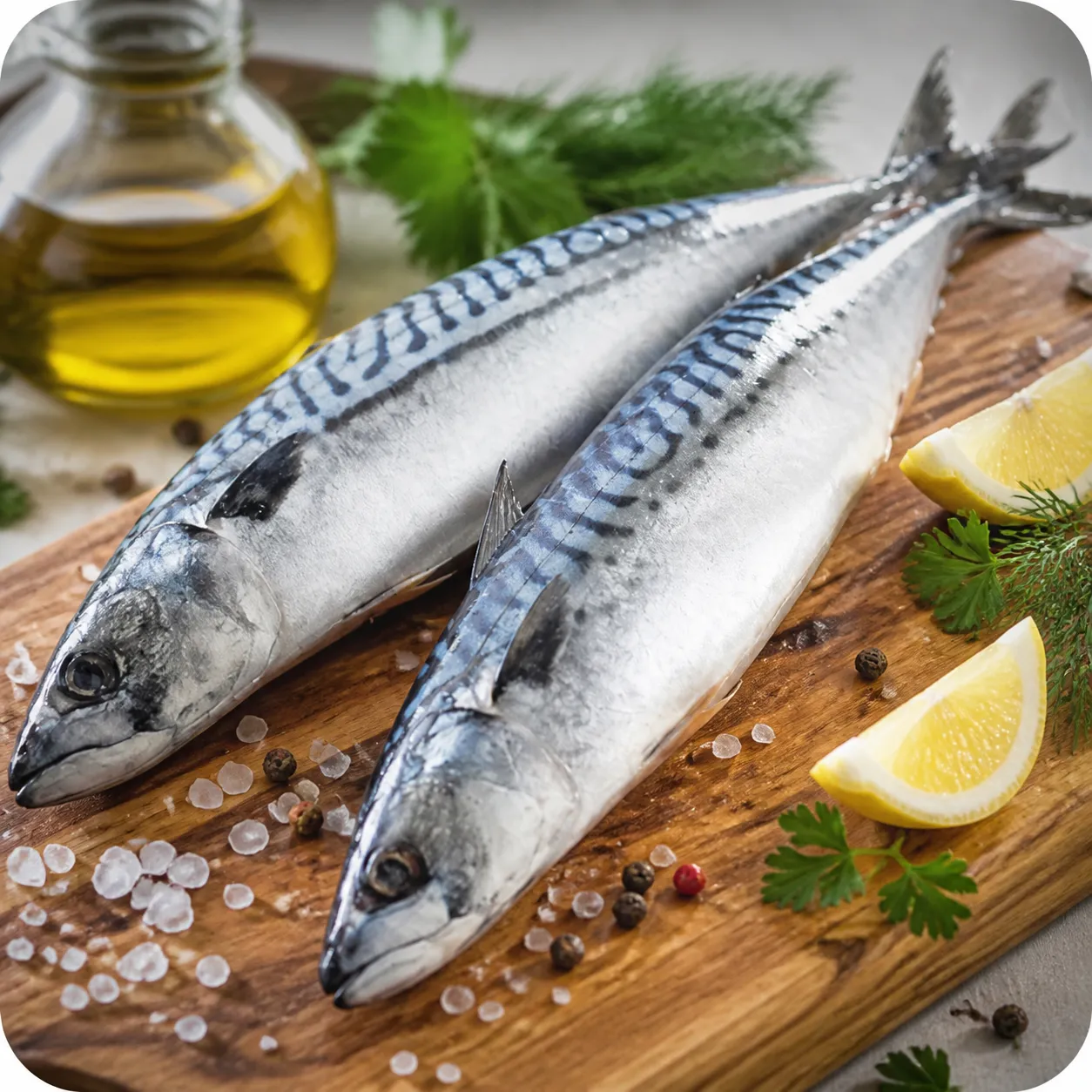 Скумбрия, непотрошеная, свежемороженая, с головой
