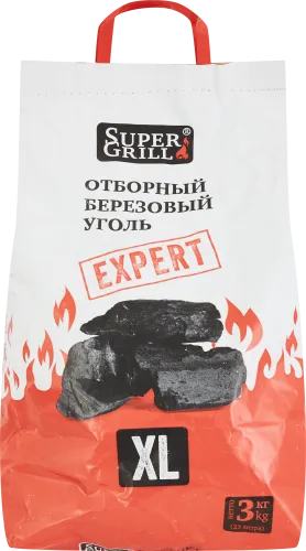 Уголь древесный, березовый, "SuperGrill", 3кг