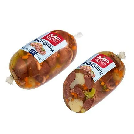 Сердечки куриные в желе, "Мозаика с овощами", вес.