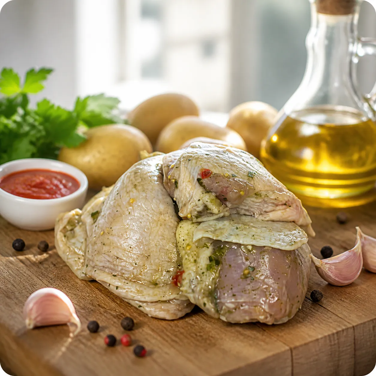 Бедро куриное в маринаде, в пакете для запекания