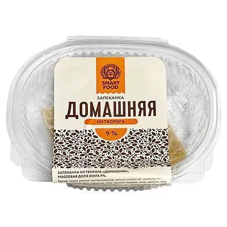Запеканка творожная "Smart food", "Домашняя"