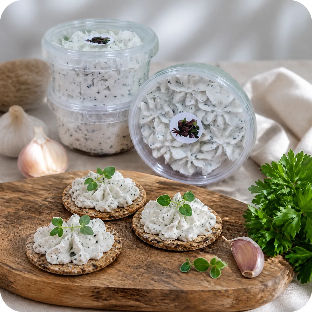 Творожная намазка с зеленью и чесноком, 200г