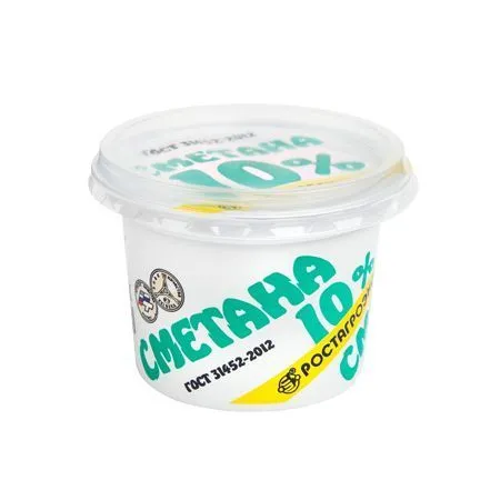 Сметана "РостАгроЭкспорт", 10%, 180г, БЗМЖ
