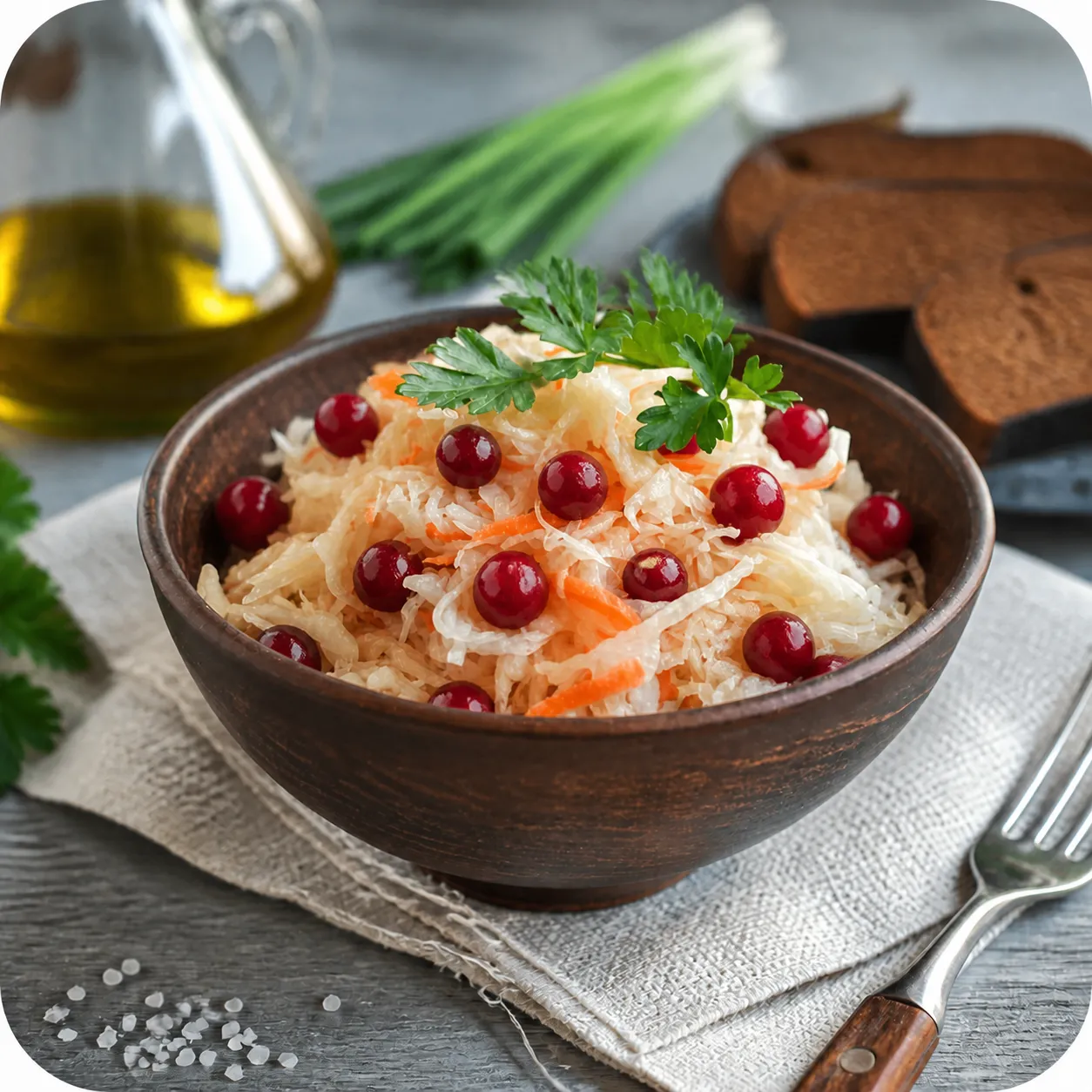 Капуста квашеная с морковью и клюквой