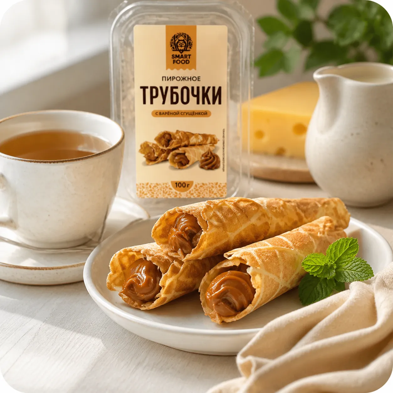Трубочки вафельные 100г