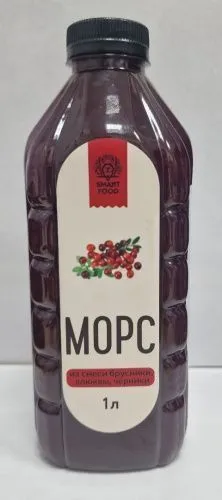 Морс, "Smart food", из смеси брусники, клюквы, черники, 1л, бут. ПЭТ