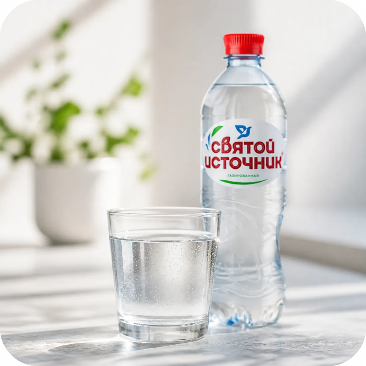 Вода питьевая газированная "Святой источник", 500мл