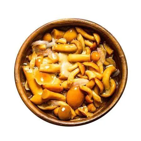 Опята, с чесноком и луком