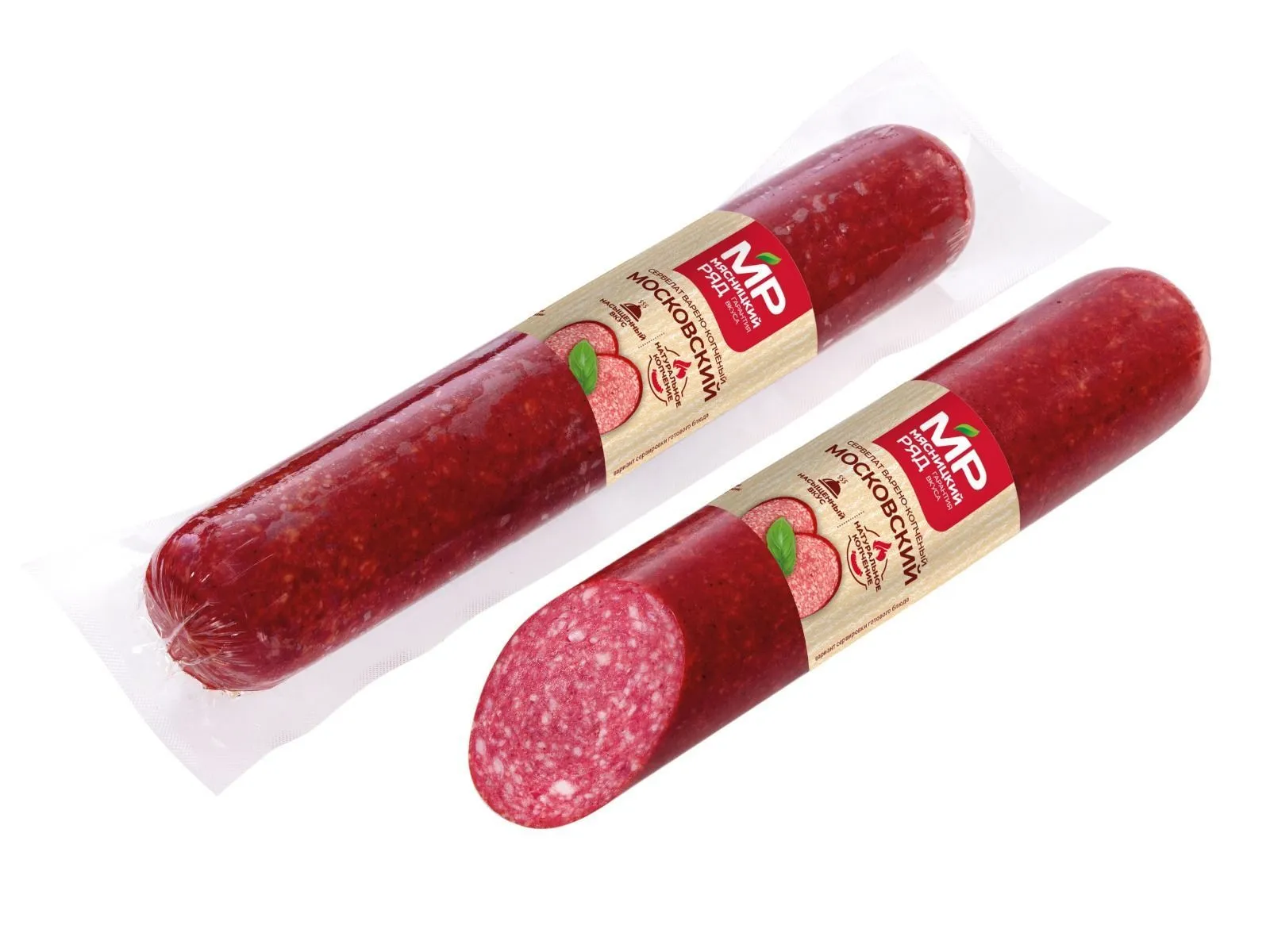 Колбаса варено-копченая сервелат "Московский"