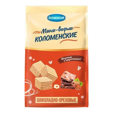 Мини-вафли "Коломенские", шоколадно-ореховые, 200г