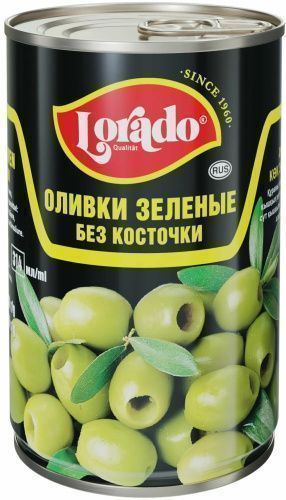 Оливки без косточки, "Lorado", зеленые, 314мл