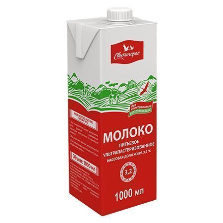 Молоко "Свитлогорье", 3.2%, ультрапаст., 1л, БЗМЖ